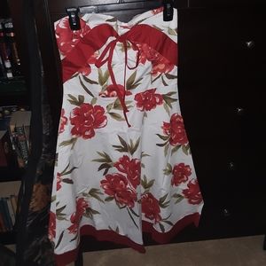 Trixxi Strapless Red Floral Dress